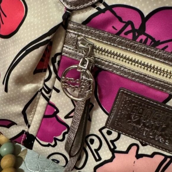 Coach Poppy Pedal Print Rocker Purse - Picture 4 of 5